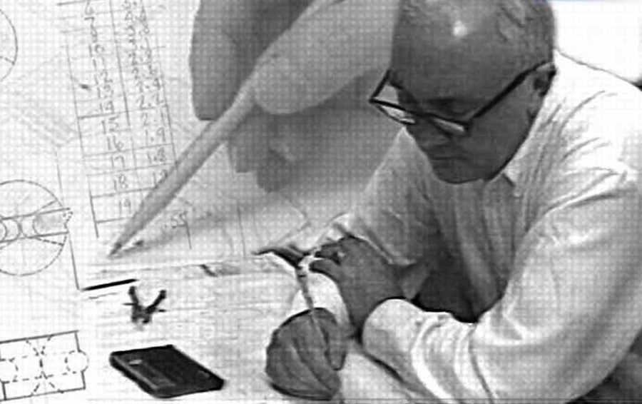 Collage of JM Lapeyre and technical drawings