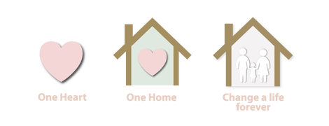 Graphic of adoption: one heart, one home, change a life forever.