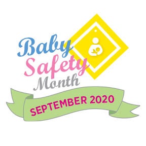 Graphic for Baby Safety Month 2020.