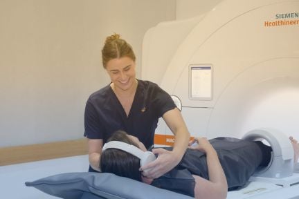 patient having an MRI scan at I-MED Radiology