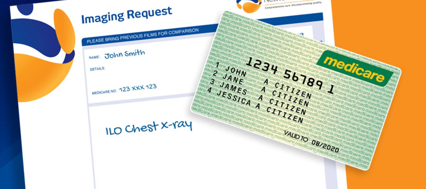 Medicare card and imaging request form
