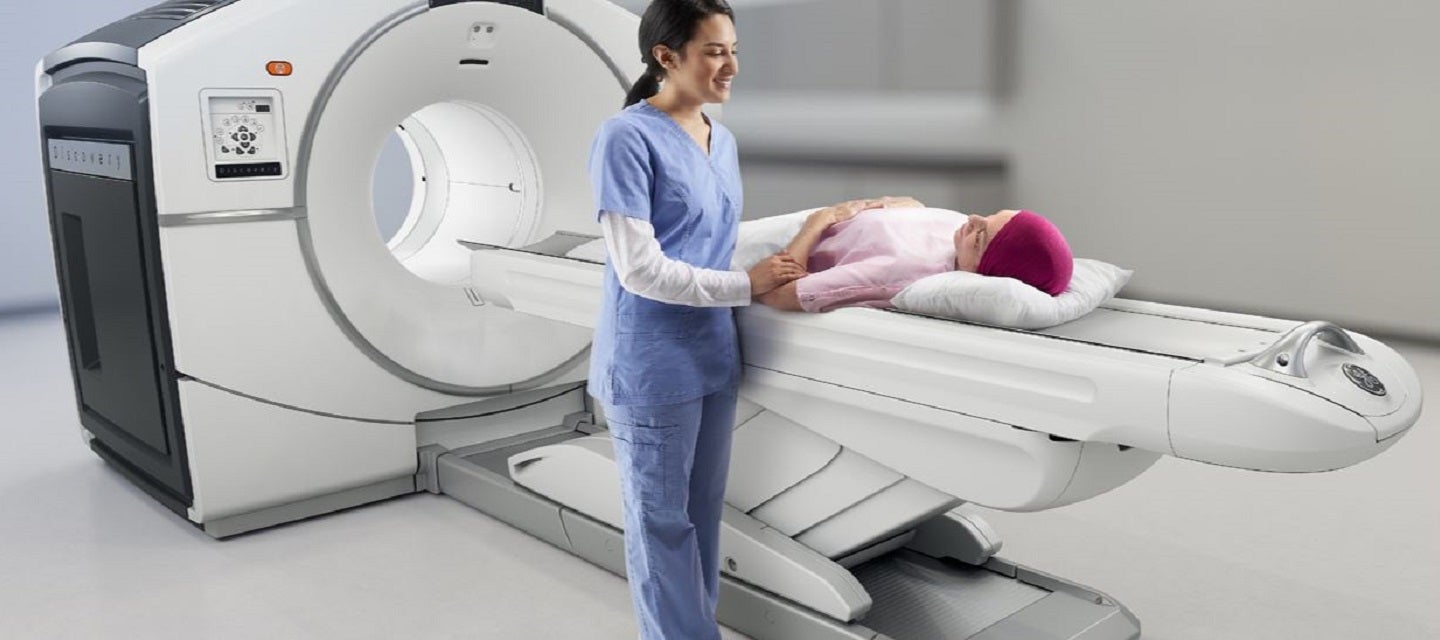 Image of patient on CT table