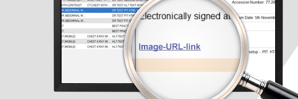 Screenshot of url link to view patient images
