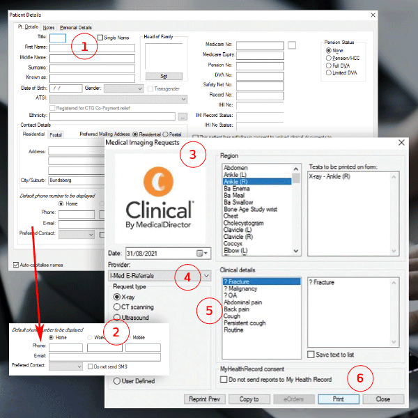 Medical Director how to send a test e-Referral