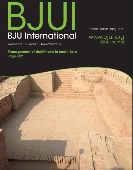 Cover page of BJUI journal