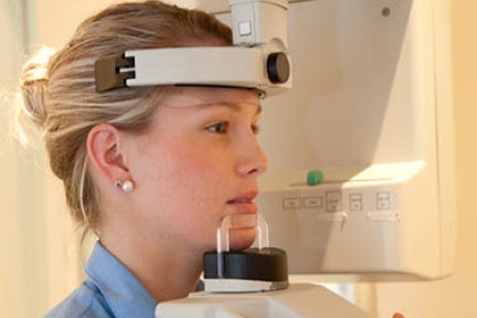 Woman having face x-rayed