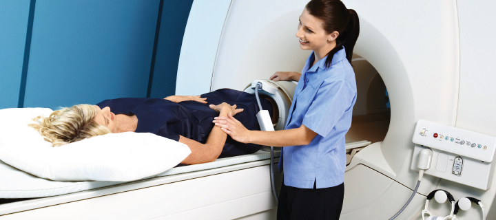 Patient having a MRI scan