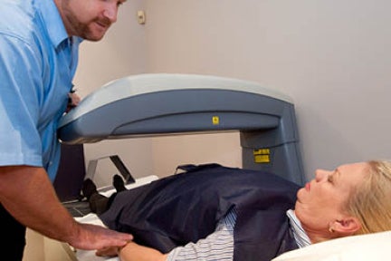 Woman having a scan