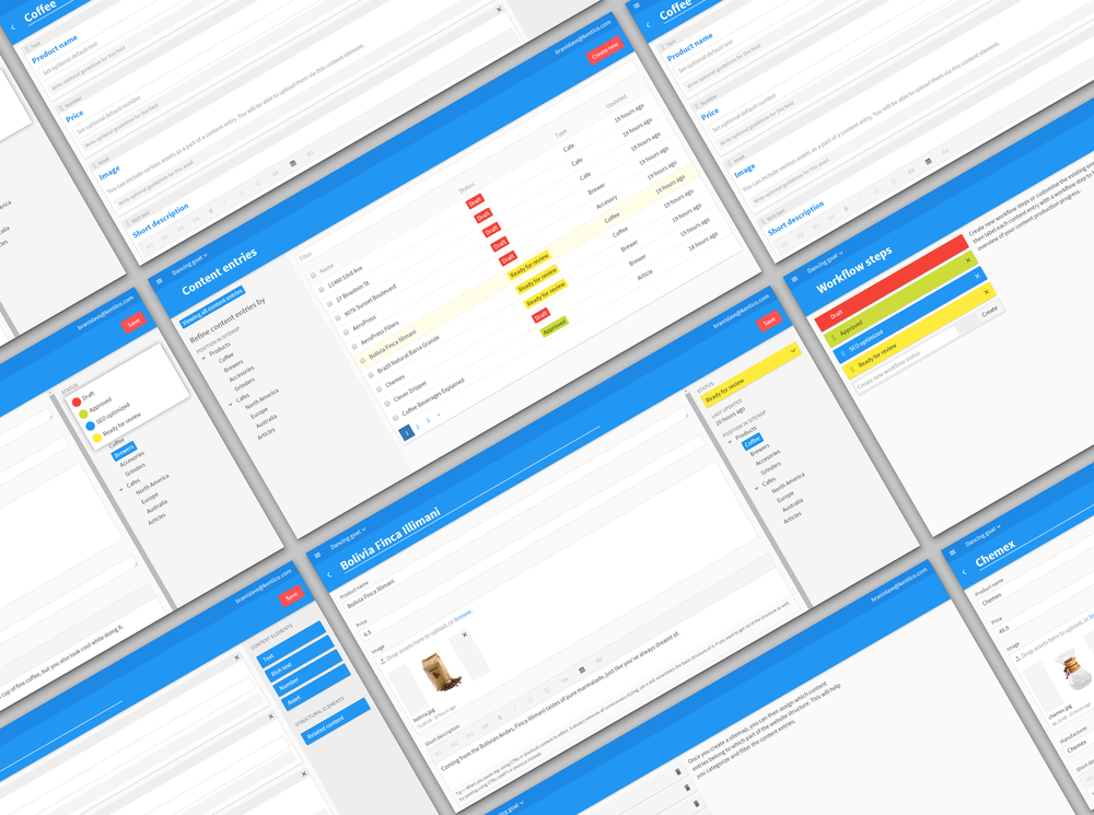 Early mockups based on Material design