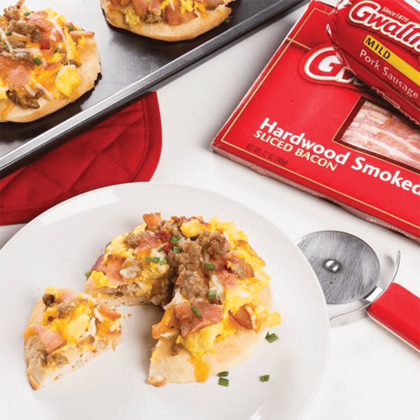 Gwaltney Sausage and Bacon Breakfast Pizza