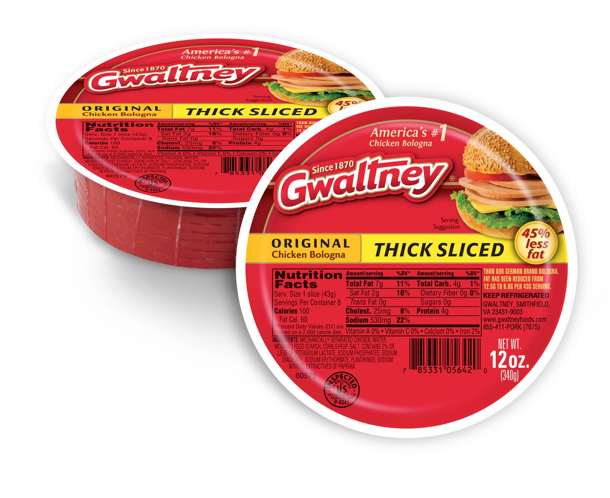 Thick Sliced Original Chicken Bologna 12oz.