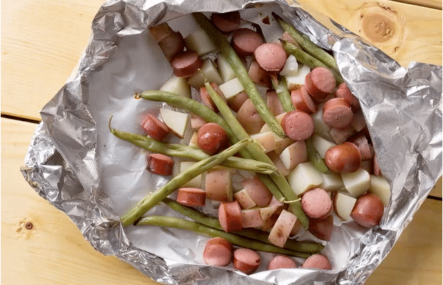 Grilled Sausage Campfire Dinner