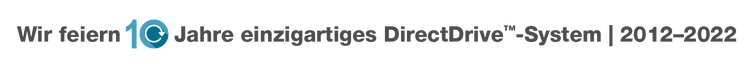„Wir feiern 10 Jahre einzigartiges DirectDrive™-System | 2012–2022“