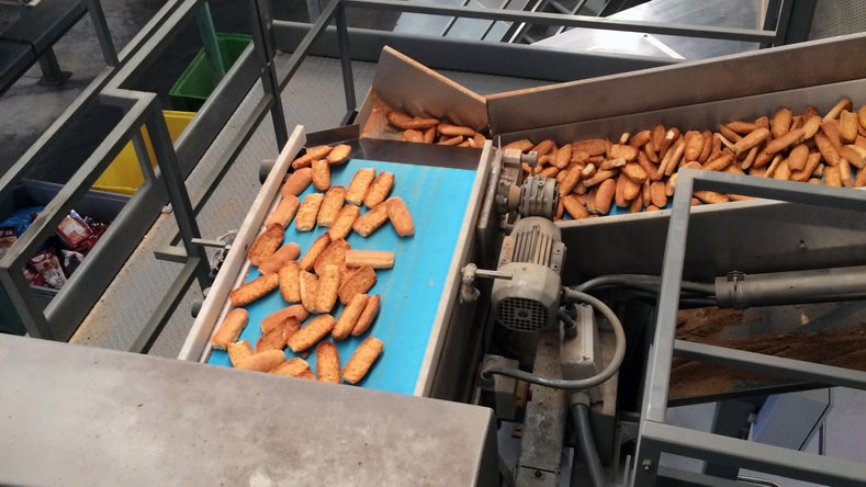 Cookies na esteira ThermoDrive e no transportador inclinado