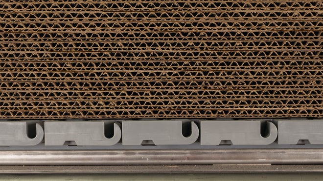 Pilha corrugada na esteira transportadora modular plástica