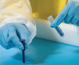 Worker testing hygienic properties of a ThermoDrive belt