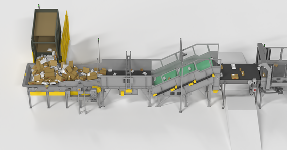 Representación del Bulk Flow Optimizer de Intralox