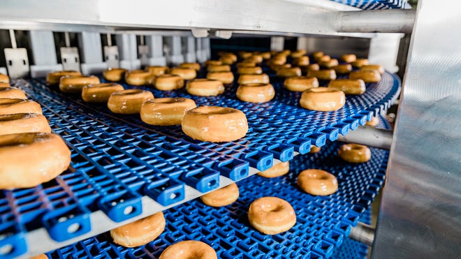 Donuts on DirectDrive Structure Supported spiral conveyor