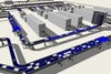 AIM line layout optimization 3D rendering