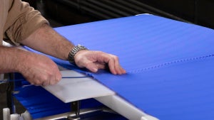 Intralox Zero Splice Technology belt system, showing details of the conveyor belt structure and splice area.