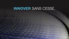 Texte de l'image de couverture de la vidéo sur le tapis Radius bleu : « Innover Sans Cesse »