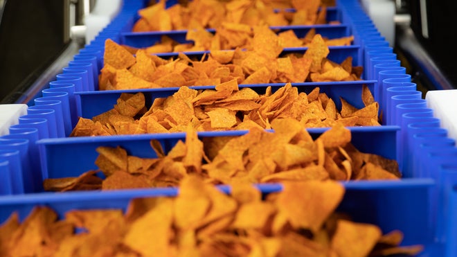 Doritos on ThermoDrive A23 incline conveyor belt