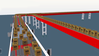 Simulation rendering of boxes on long conveyors