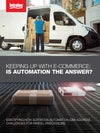 White paper graphic cover: "Keeping up with e-commerce: Is automation the answer? Identifying how sortation automation can address challenges for parcel processors"