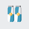 Symbole de deux grandes cannettes de boisson énergétique en aluminium
