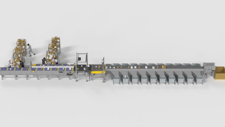Rendering of semiautomated induction and automated sortation