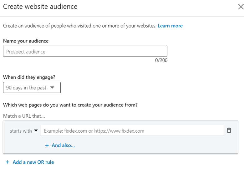 Create Website Audience on LinkedIn