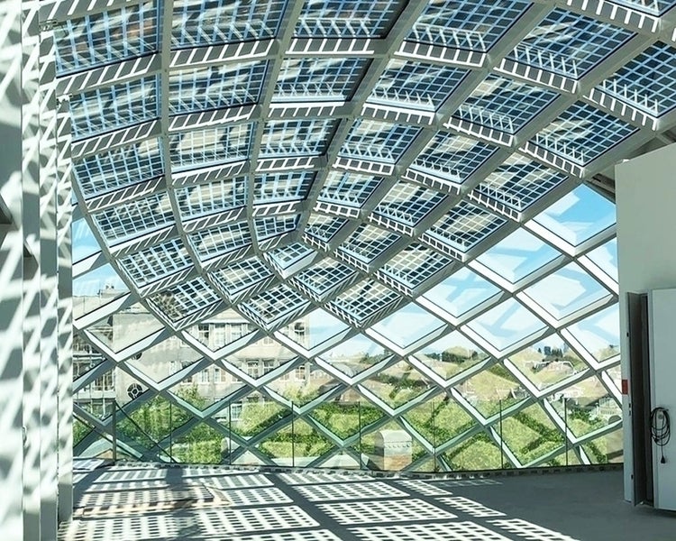 Glass roof topping