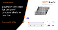 Baumann's method for design of concrete shells in practice