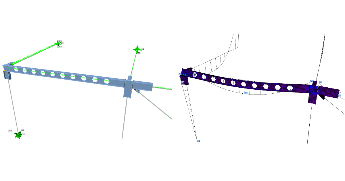 IDEA StatiCa Member step-by-step tutorial for the structural design of a structural steel member using the BIM link between RFEM/RSTAB and IDEA StatiCa. Structural engineering software for a steel beam to column connection details.