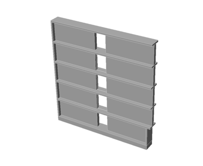 Reinforced concrete 5-floor wall with openings