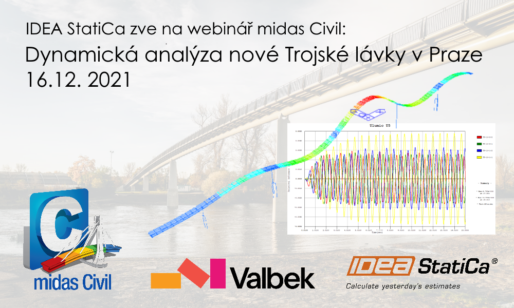 Dynamická analýza nové Trojské lávky v Praze