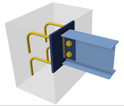 Embedded plate with welded rebar
