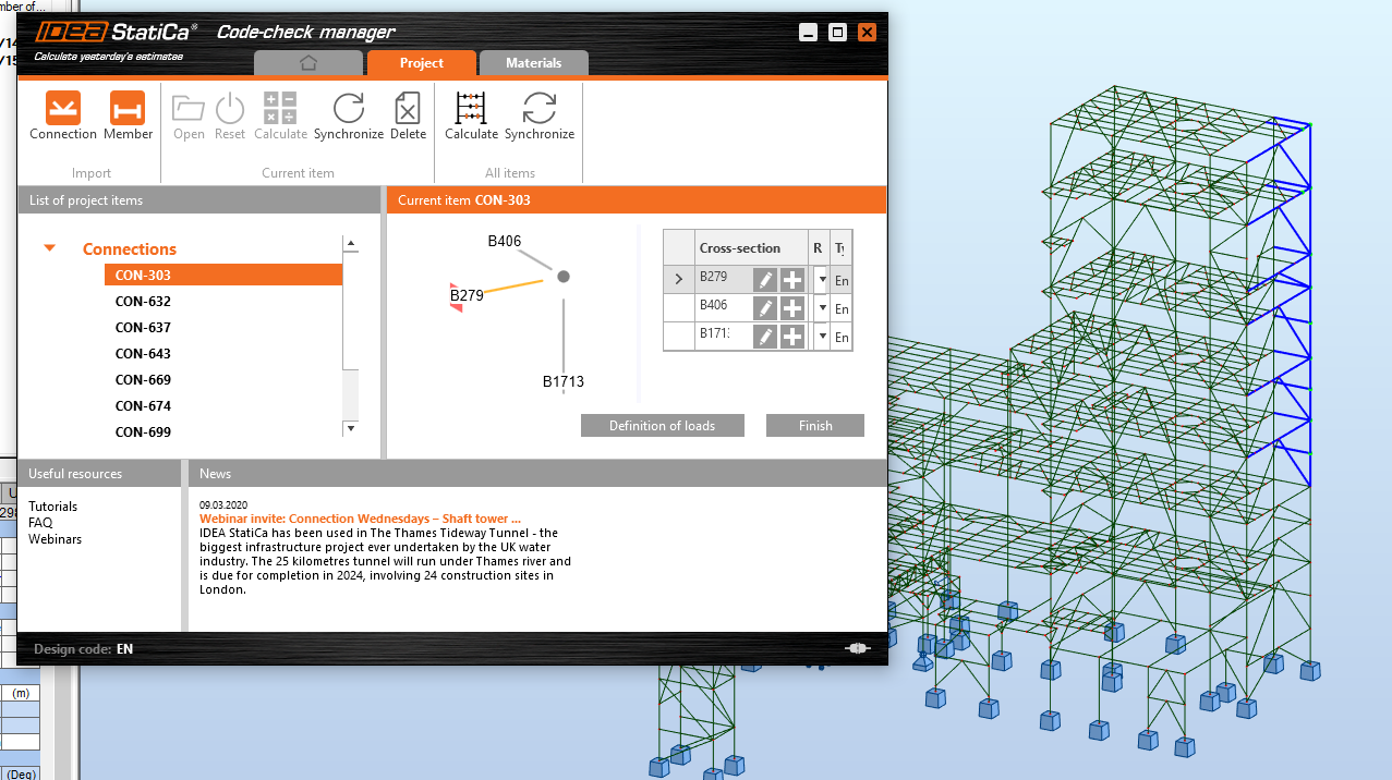 Connections imported from Robot Structural Analysis by multiple selection feature