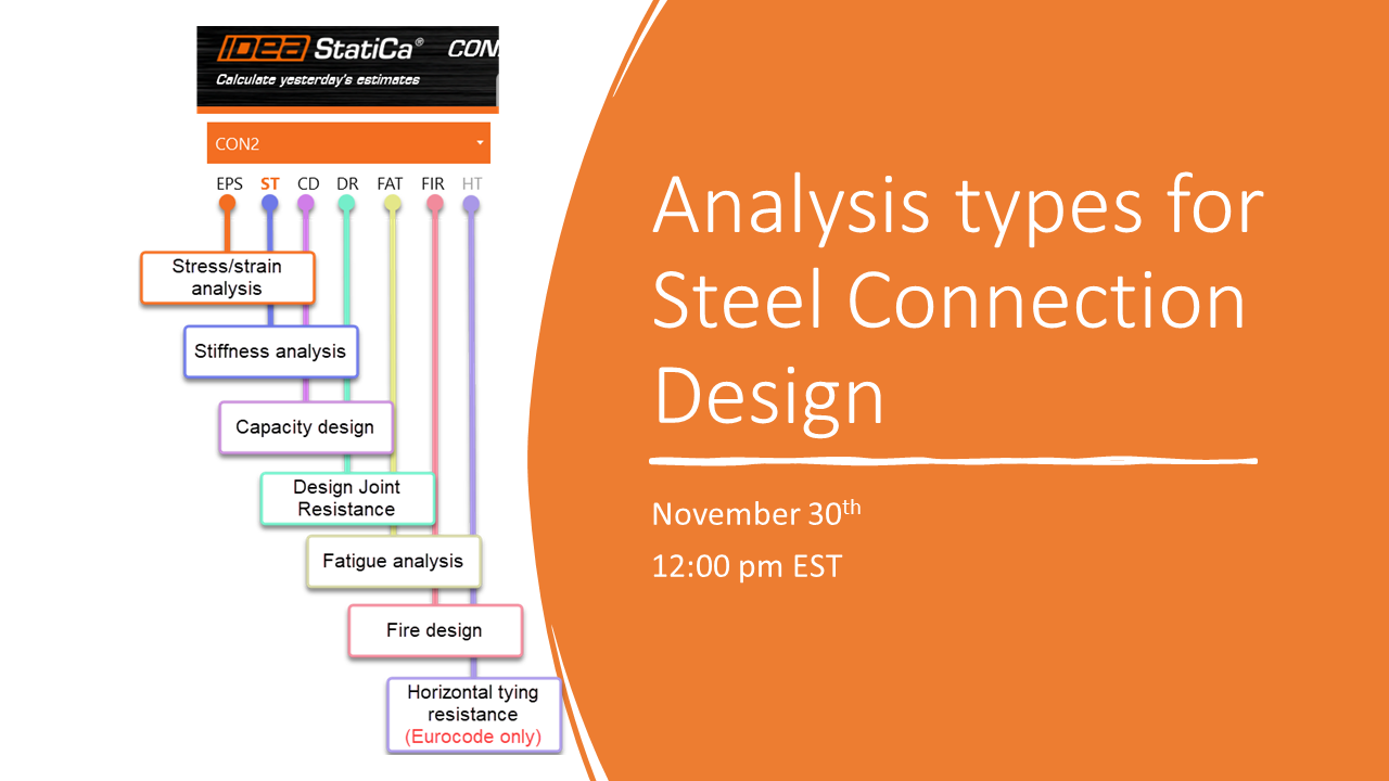 Analysis types for steel connection design webinar