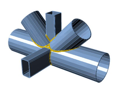 Connessioni in acciaio 3D caricate in modo generico