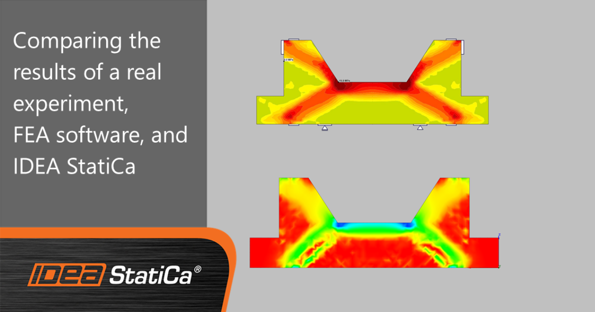 Comparing results of a real experiment, FEA software, and IDEA StatiCa