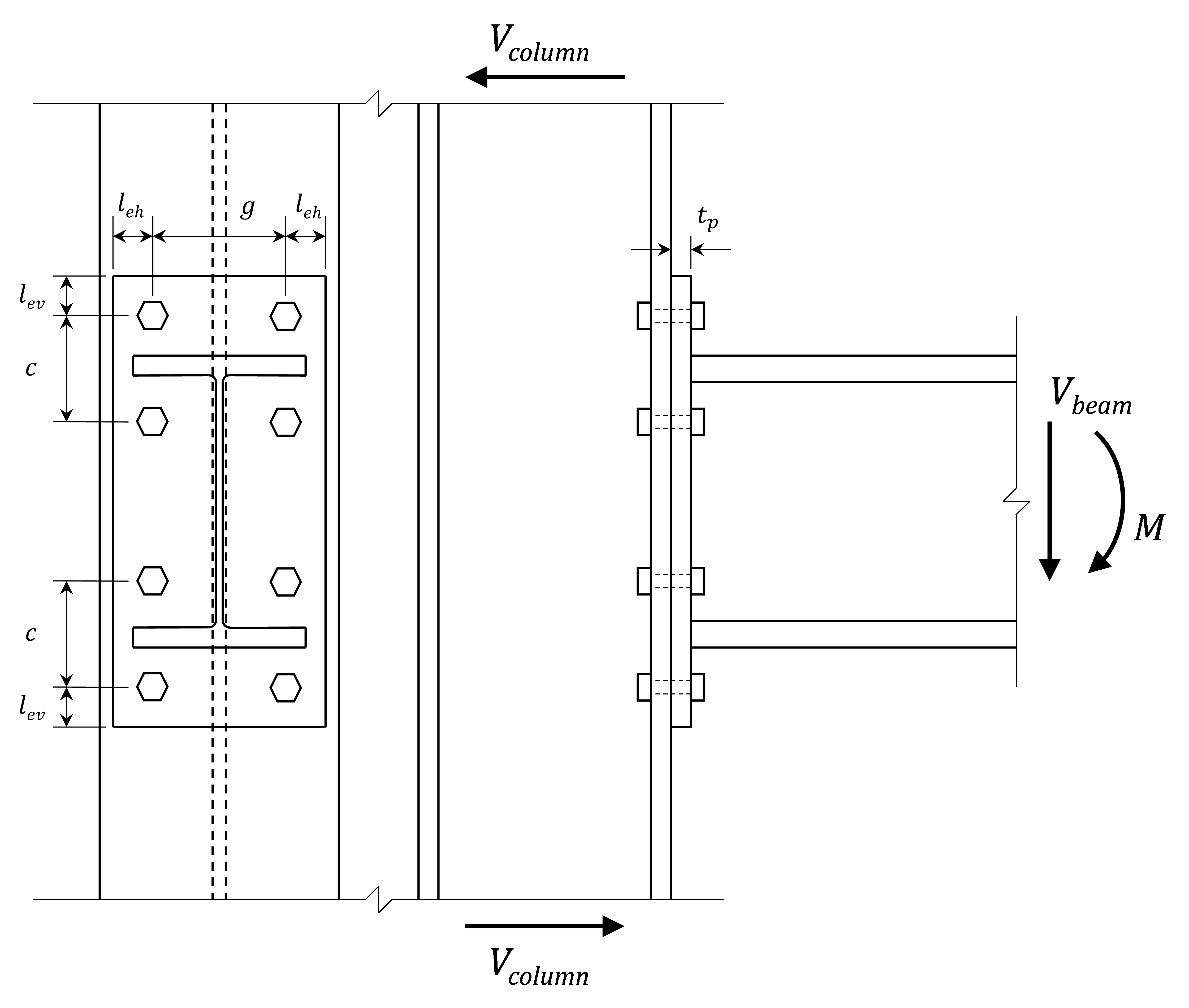 Fig. 1 Schematic of the extended end-plate moment connection investigated in this study