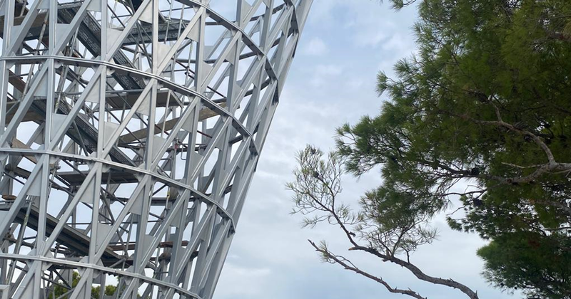 Observation tower in forest Marjan