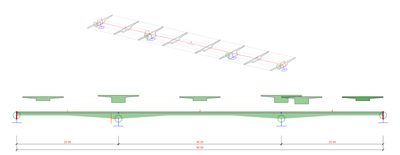 Designing a post-tensioned concrete bridge model with 3 spans. Designed according to EN code. IDEA StatiCa BEAM. 