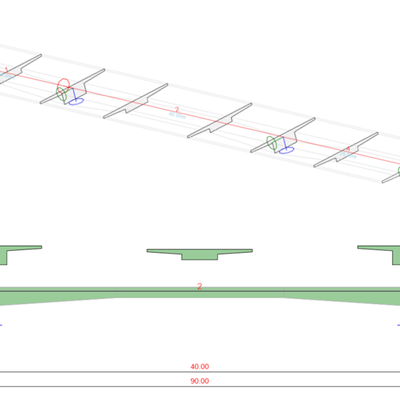 Designing a post-tensioned concrete bridge model with 3 spans. Designed according to EN code. IDEA StatiCa BEAM. 