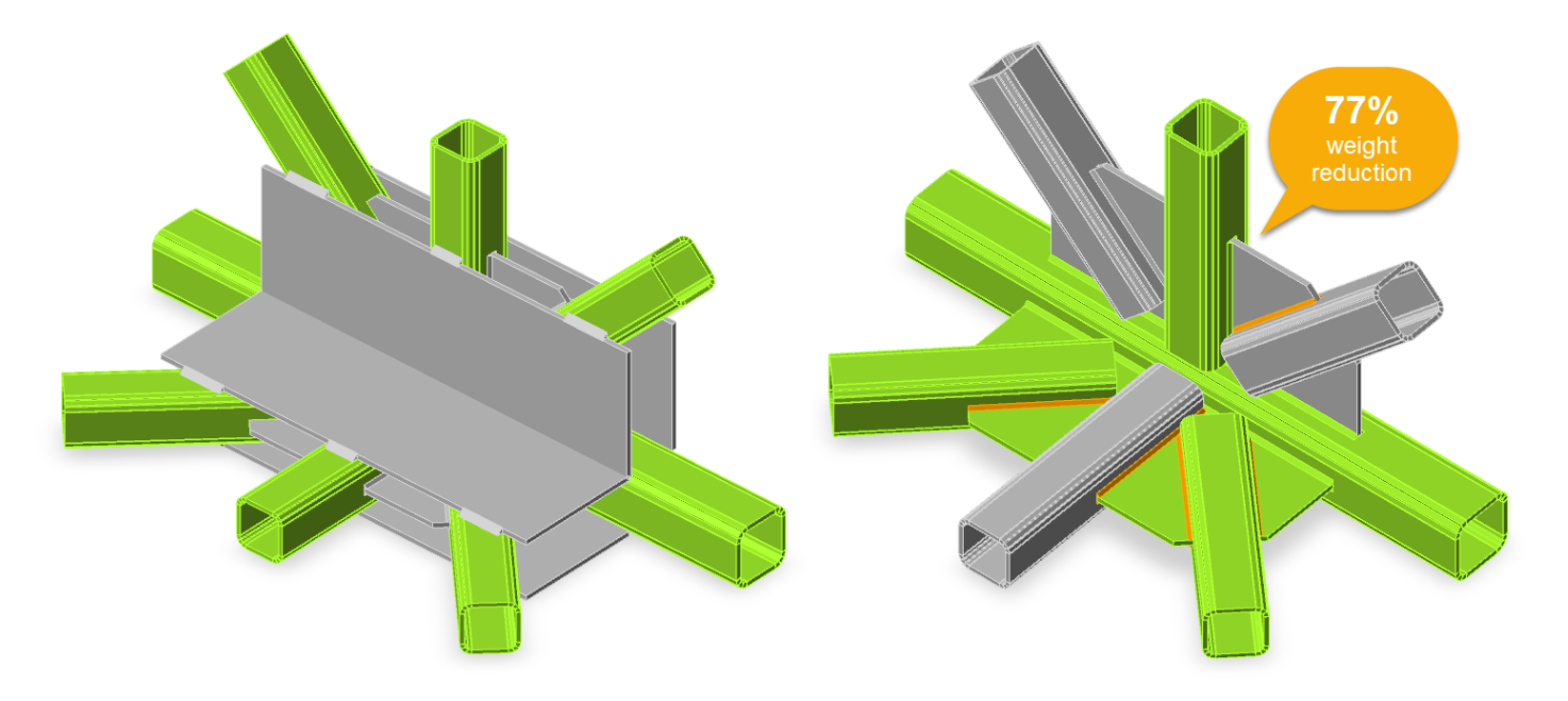 How to identify overdesigned parts of steel connection