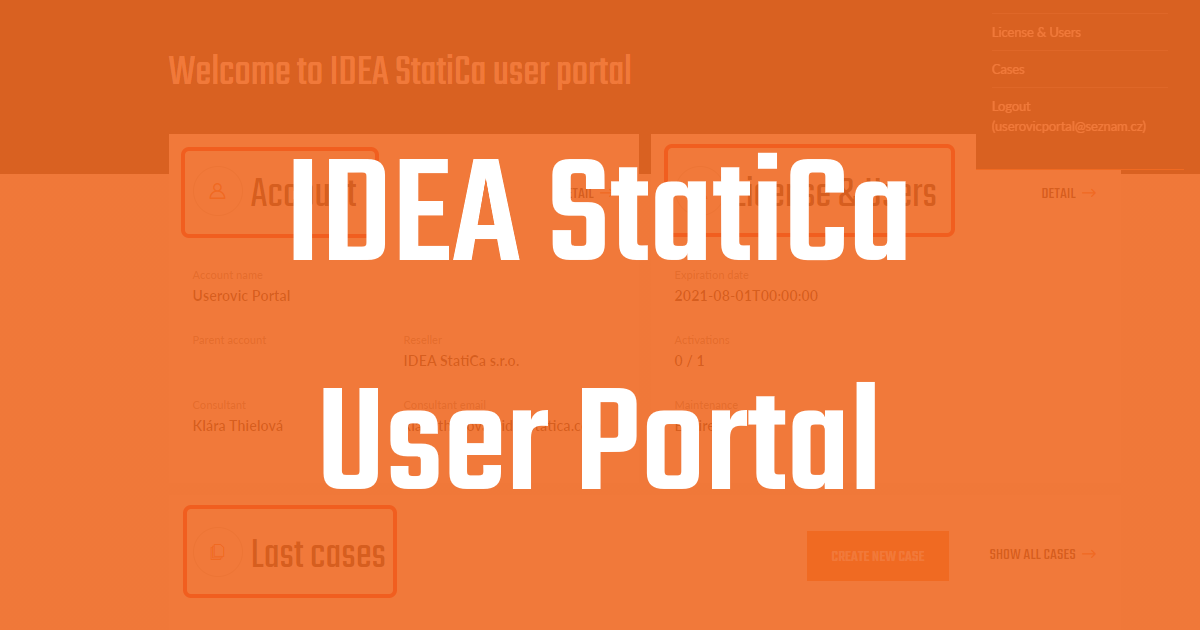 Vyzkoušejte nový uživatelský portál IDEA StatiCa