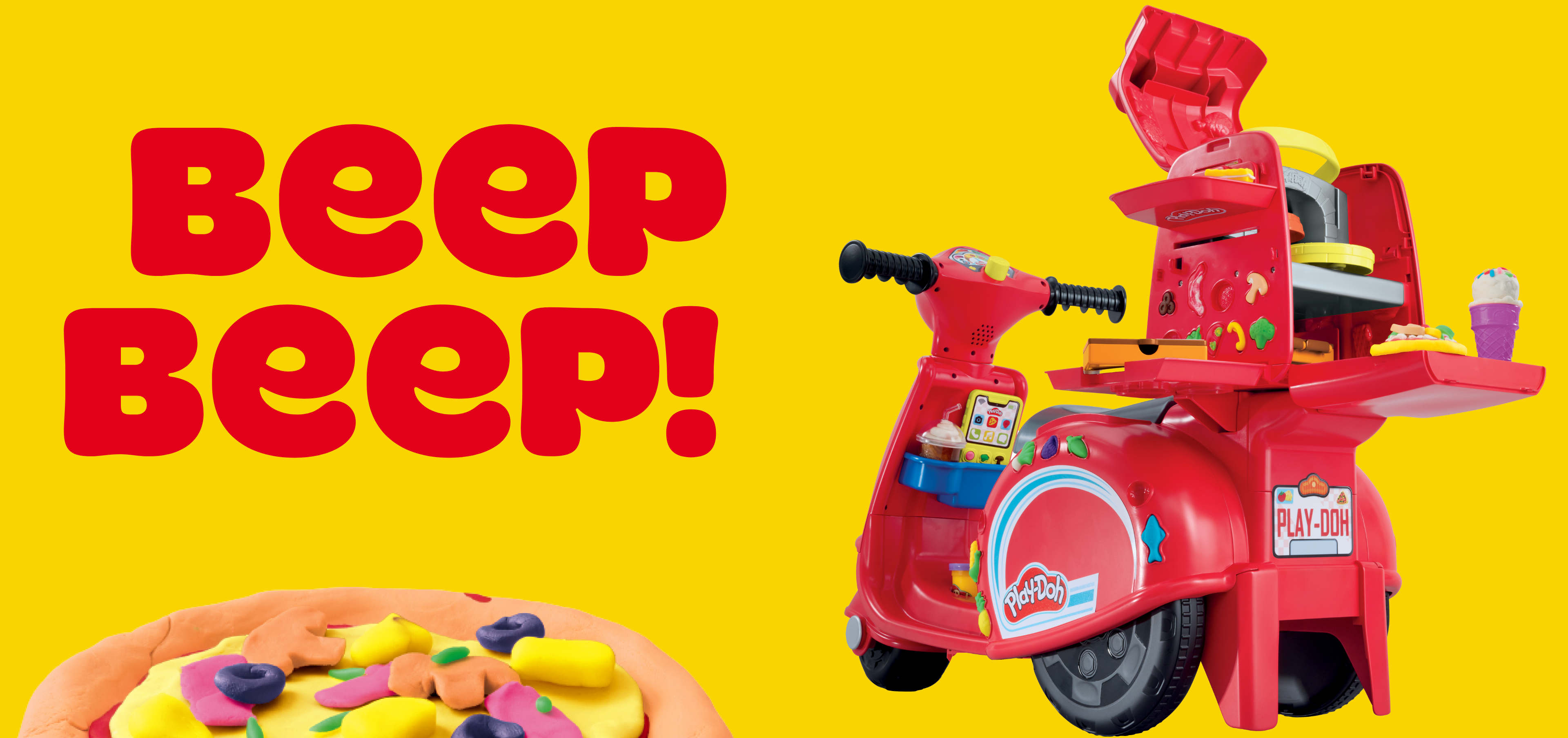 Play-Doh Pizza Delivery Scooter Banner