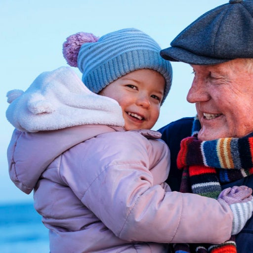 grandfather with grandaughter - British Seniors