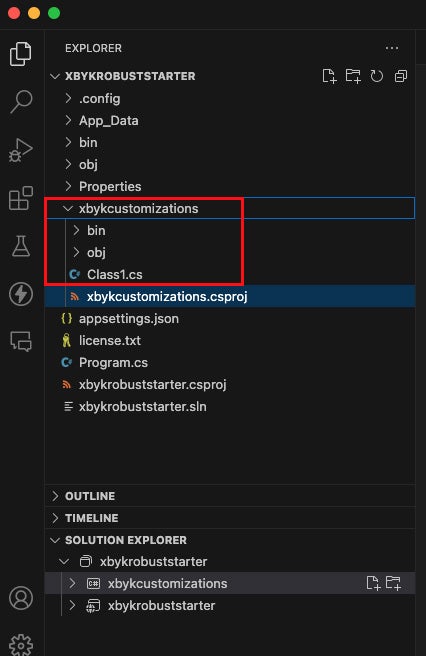 New project added in a solution